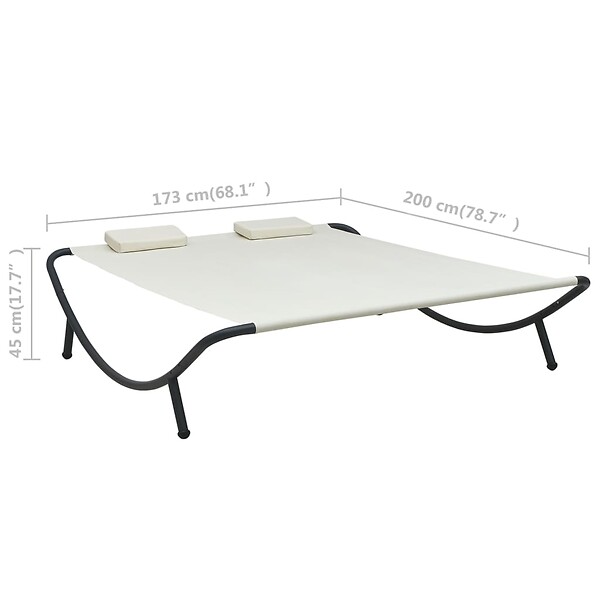 VIDAXL - vidaXL Chaise longue d'extérieur Tissu Crème - large