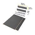 EMUCA - Kit de tiroirs pour cuisine ou salle de bains Vertex avec réglages 3D, hauteur 93mm, avec panneaux inclus, module 900mm, Gris antracite - vignette