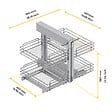 EMUCA - Système d'angle extractible pour meuble de cuisine Suprastar, acier, chrome - vignette