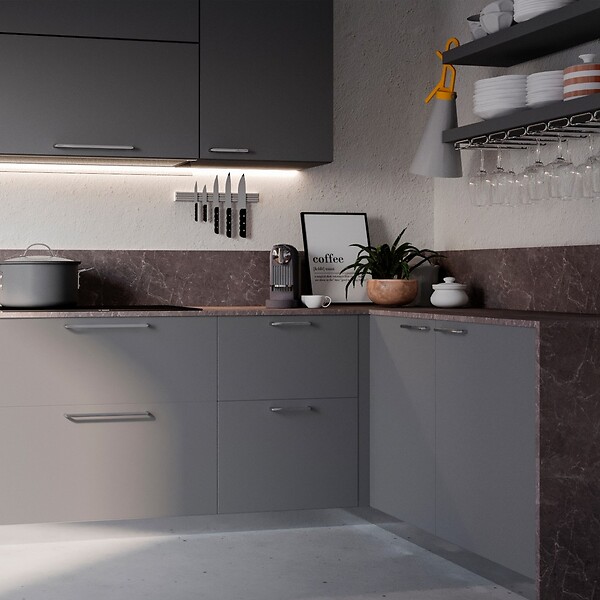 EMUCA - Tiroir extérieur Vertex 40kg hauteur 178mm, profondeur 400mm, Acier, Gris peint - large