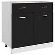 VIDAXL - vidaXL Armoire de plancher à tiroir "Lyon" Noir 80x46x81,5 cm - vignette