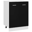 VIDAXL - vidaXL Armoire de plancher "Lyon" Noir Bois d'ingénierie - vignette