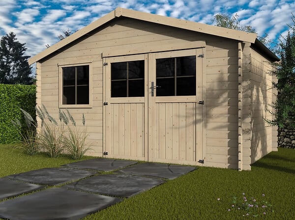 DECOR ET JARDIN - Abri de jardin Boreal Bois - 8,28m² - L.398xH.244xP.248cm - large