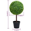 VIDAXL - vidaXL Plante de buis artificiel avec pot Forme de boule Vert 50 cm - vignette