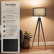 TECTAKE - Lampadaire Lunaris, abat-jour en tissu, trépied noir - vignette