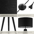 TECTAKE - Lampadaire Lunaris, abat-jour en tissu, trépied noir - vignette