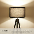 TECTAKE - Lampadaire Lunaris, abat-jour en tissu, trépied noir - vignette