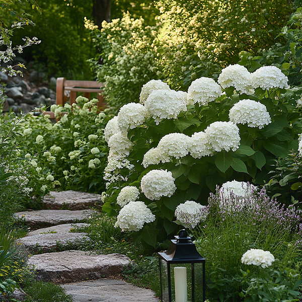 PLANT IN A BOX - Hortensia - Hydrangea 'Strong Annabelle' - Hauteur 30-40cm - ⌀19cm - large