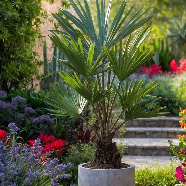PLANT IN A BOX - Palmier de Chine - Trachycarpus Fortunei - Hauteur 65-75cm - ⌀21cm - large