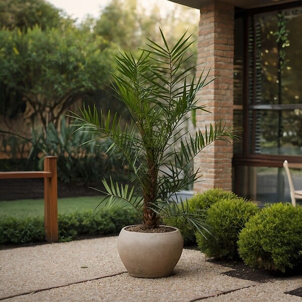 PLANT IN A BOX - Palmier Dattier nain - Set de 2 - Phoenix canariensis - Hauteur 80-100cm - ⌀19cm - large