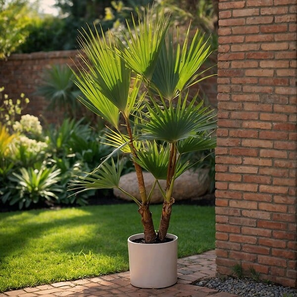 PLANT IN A BOX - Mélange de palmiers d'extérieur - Set de 3 - Hauteur 50-70cm - ⌀15cm - large