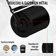 OUTSUNNY - Rouleau à gazon jardin en acier avec poignée dim. 50L x 32l x 108H cm lestage max. 30 L noir - vignette