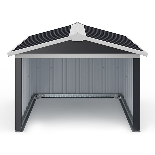 ID MARKET - Garage pour robot tondeuse toit à 2 pentes métal gris anthracite 86 x 98 x 62 cm - large