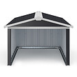 ID MARKET - Garage pour robot tondeuse toit à 2 pentes métal gris anthracite 86 x 98 x 62 cm - vignette