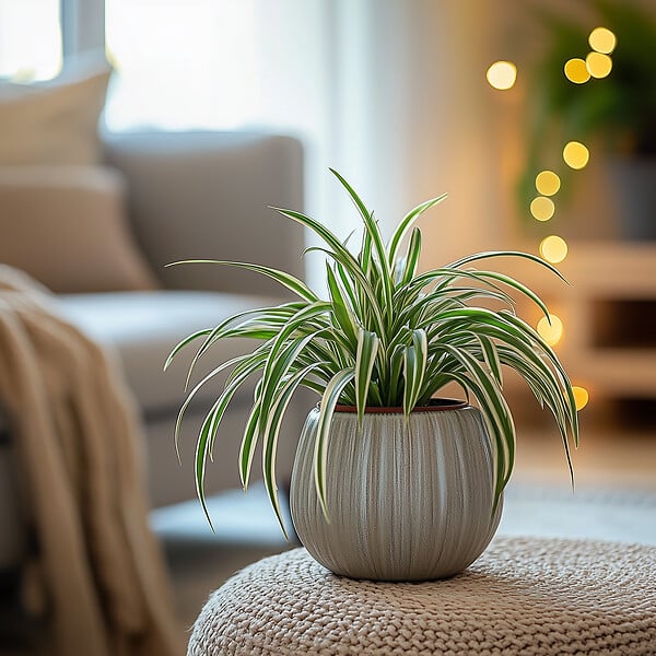 PLANT IN A BOX - Plante araignée - Set de 3 - Chlorophytum comosum 'Atlantic' - H25-40cm - ⌀12cm - large