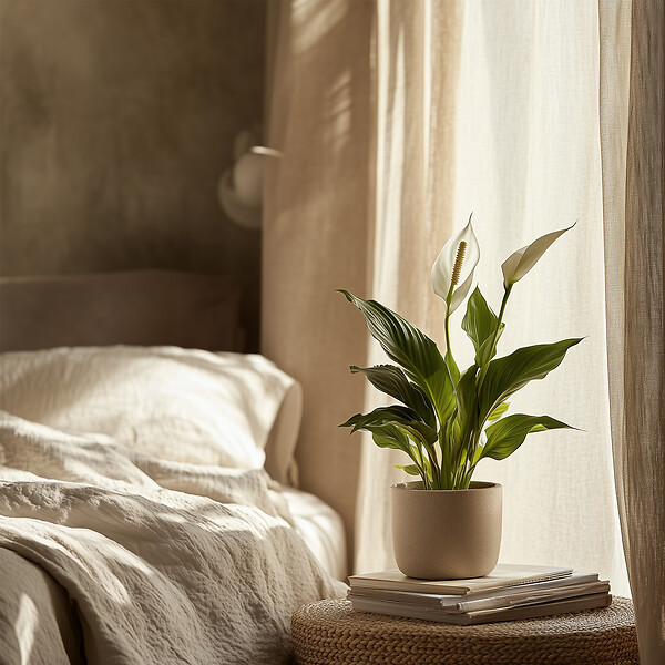 PLANT IN A BOX - Fleur de lune - Set de 4 - Spathiphyllum 'Lima' - Hauteur 60-75cm - ⌀12cm - large