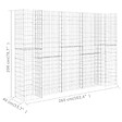 VIDAXL - vidaXL Jardinière à  gabion en H Fil d'acier 260x40x200 cm - vignette