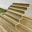 VINUOVO - BERLIN Escalier extérieur bois 6 marches H 105cm L-160cm - avec contre marche - vignette