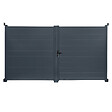 ID MARKET - Portail battant 302x160 cm en aluminium gris anthracite - vignette