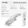 TECTAKE - Rampes d'accès Björn, Lot de 2, Pliables, Capacité de poids 400 kg argent - vignette