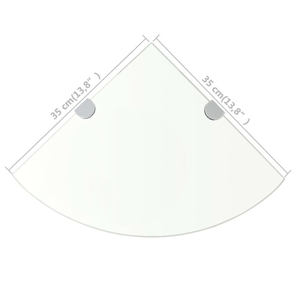 VIDAXL - vidaXL Étagère de coin avec supports chromés Verre Transparent 35 x 35 cm - large