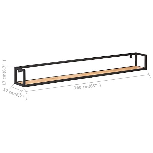 VIDAXL - vidaXL 2x Bois d'Acacia Massif Etagères Murales Etagères Suspendues Etagères Flottantes Supports Muraux Salon Salle de Séjour Intérieur 160 cm - large
