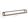 VIDAXL - vidaXL 2x Bois d'Acacia Massif Etagères Murales Etagères Suspendues Etagères Flottantes Supports Muraux Salon Salle de Séjour Intérieur 160 cm - vignette