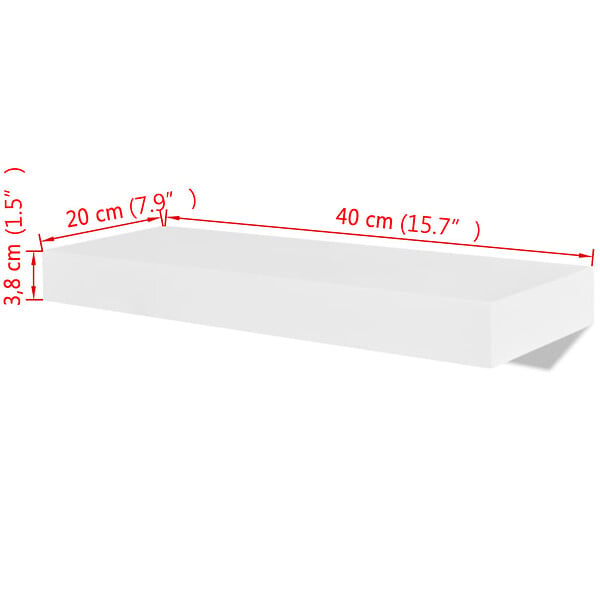 VIDAXL - vidaXL 2 Etagères murales suspendues MDF Blanc Stockage rangement DVD/Livres - large