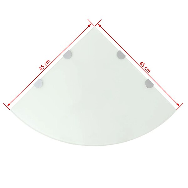 VIDAXL - vidaXL Étagère de coin avec supports chromés salle de bain Verre Blanc 45x45 cm - large