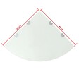 VIDAXL - vidaXL Étagère de coin avec supports chromés salle de bain Verre Blanc 45x45 cm - vignette