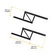 EMUCA - Ensemble de mécanismes de levage pour tables basses, permette elevare la mesa 192mm, Acier, Peint en noir - vignette