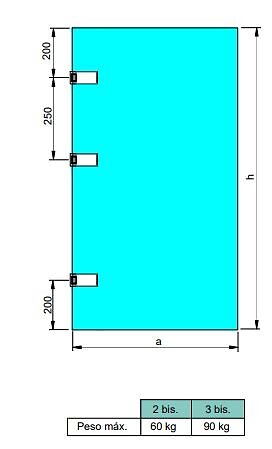 EMUCA - Charnière pour porte en verre avec garniture en acier inoxydable, charnière horizontale avec embout de 34mm, pour porte de 8-12mm, acier inoxydable - large