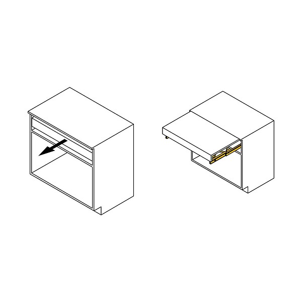 EMUCA - Coulisses pour table extensible et relevable Oplà Top, Aluminium, Acier inox anodisé - large