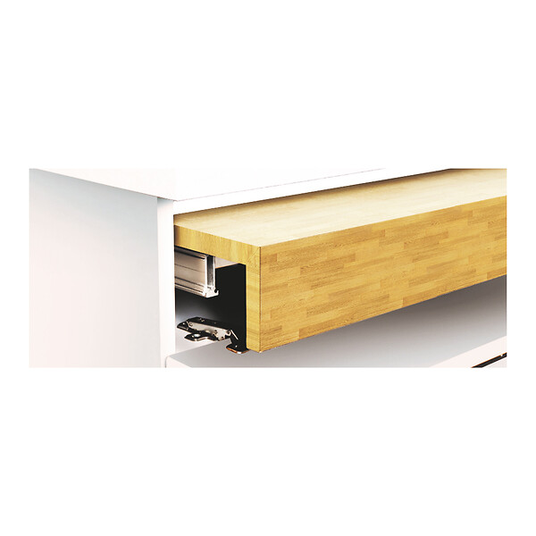 EMUCA - Coulisses pour table extensible et relevable Oplà Top, Aluminium, Acier inox anodisé - large