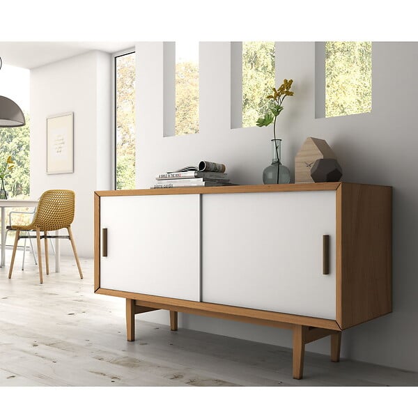 EMUCA - Kit de ferrures pour Flow 2 portes coulissantes et armoire à fermeture souple avec rails encastrés 2,35m, panneaux non inclus, Anodisé mat - large