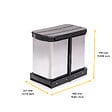 EMUCA - Bac à recyclage pour montage inférieur et extraction manuelle/automatique dans les éléments de cuisine, Inox 2x12 litres plastique et acier inoxydable. - vignette