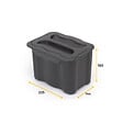 EMUCA - poubelle de recyclage pour suspendre la porte et collecter les déchets Recyclage, 1 x bac de 5 litres, avec couvercle, Plastique gris anthracite - vignette