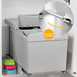 EMUCA - Poubelle de recyclage pour fixation inférieure et extraction automatique dans caisson de cuisine 1x16litres 2x7,5litres, Plastique gris - vignette
