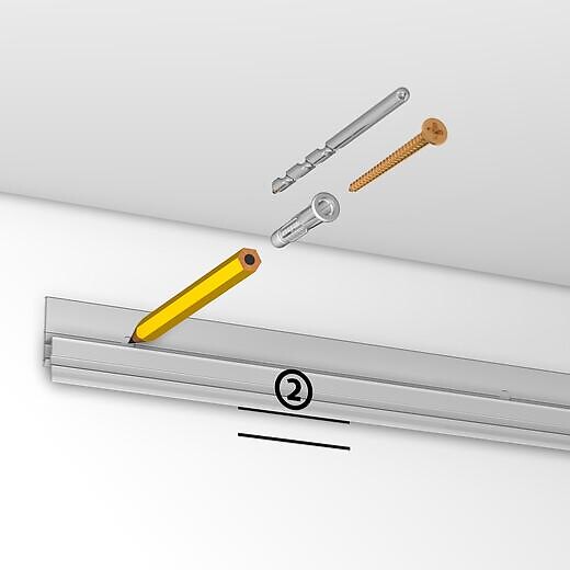 ARTITEQ - Cimaise Deco Rail 200 cm + vis & chevilles - Cimaise Tableau Artiteq - large