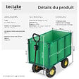 TECTAKE - Chariot de jardin 544 kg vert - vignette