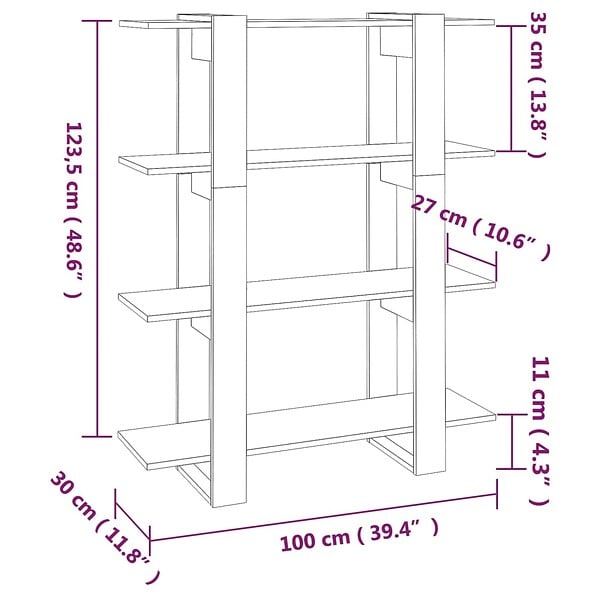 VIDAXL - vidaXL Bibliothèque/Séparateur de pièce Blanc brillant 100x30x123,5 cm - large