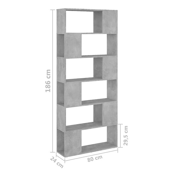 VIDAXL - vidaXL Bibliothèque/Séparateur de pièce Gris béton Bois d'ingénierie - large