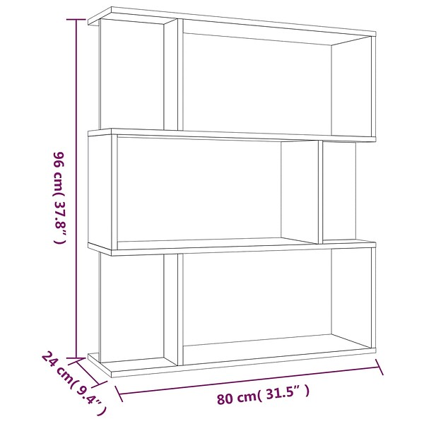 VIDAXL - vidaXL Bibliothèque/Cloison Sonoma gris 80x24x96 cm Bois d'ingénierie - large