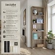 TECTAKE - Bibliothèque Lexi 5 étagères Bois clair, Chêne Sonoma - vignette