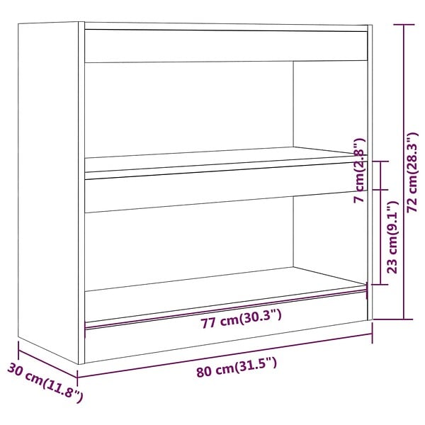 VIDAXL - vidaXL Bibliothèque/Séparateur de pièce Blanc 80x30x72 cm - large
