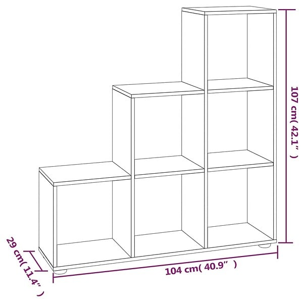 VIDAXL - vidaXL Bibliothèque escalier Sonoma gris 107 cm Bois d'ingénierie - large