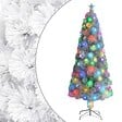 VIDAXL - vidaXL Arbre de Noël artificiel pré-éclairé blanc 210 cm fibre optique - vignette