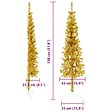 VIDAXL - vidaXL Demi sapin de Noël artificiel mince avec support Doré 150 cm - vignette
