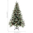 VIDAXL - vidaXL Sapin de Noël avec pommes de pin Vert et blanc 195 cm PVC et PE - vignette