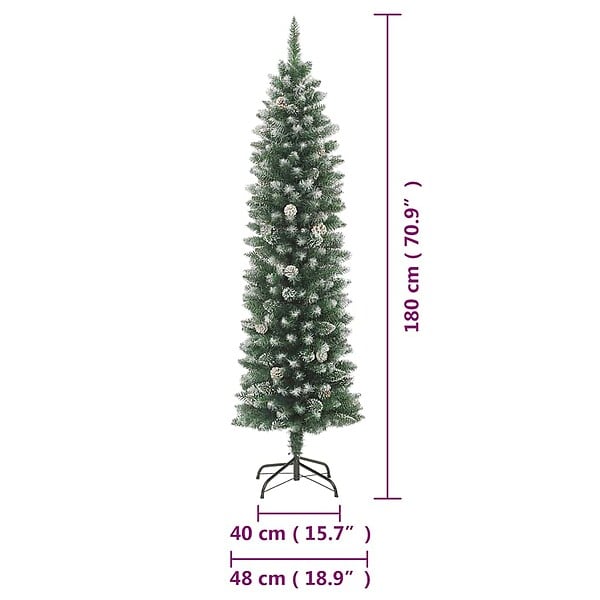 VIDAXL - vidaXL Sapin de Noël artificiel mince avec support 180 cm PVC - large